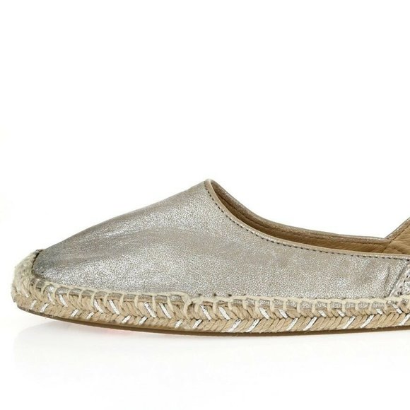 RAG & BONE Flats Espadrille Silver Shimmer Leather Slip on Shoe NEW NWOB πHPπ - Picture 7 of 16